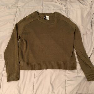 H&M Olive Green Cropped Sweater